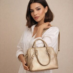 Liz Claiborne rose gold purse bag crossbody pockets classic